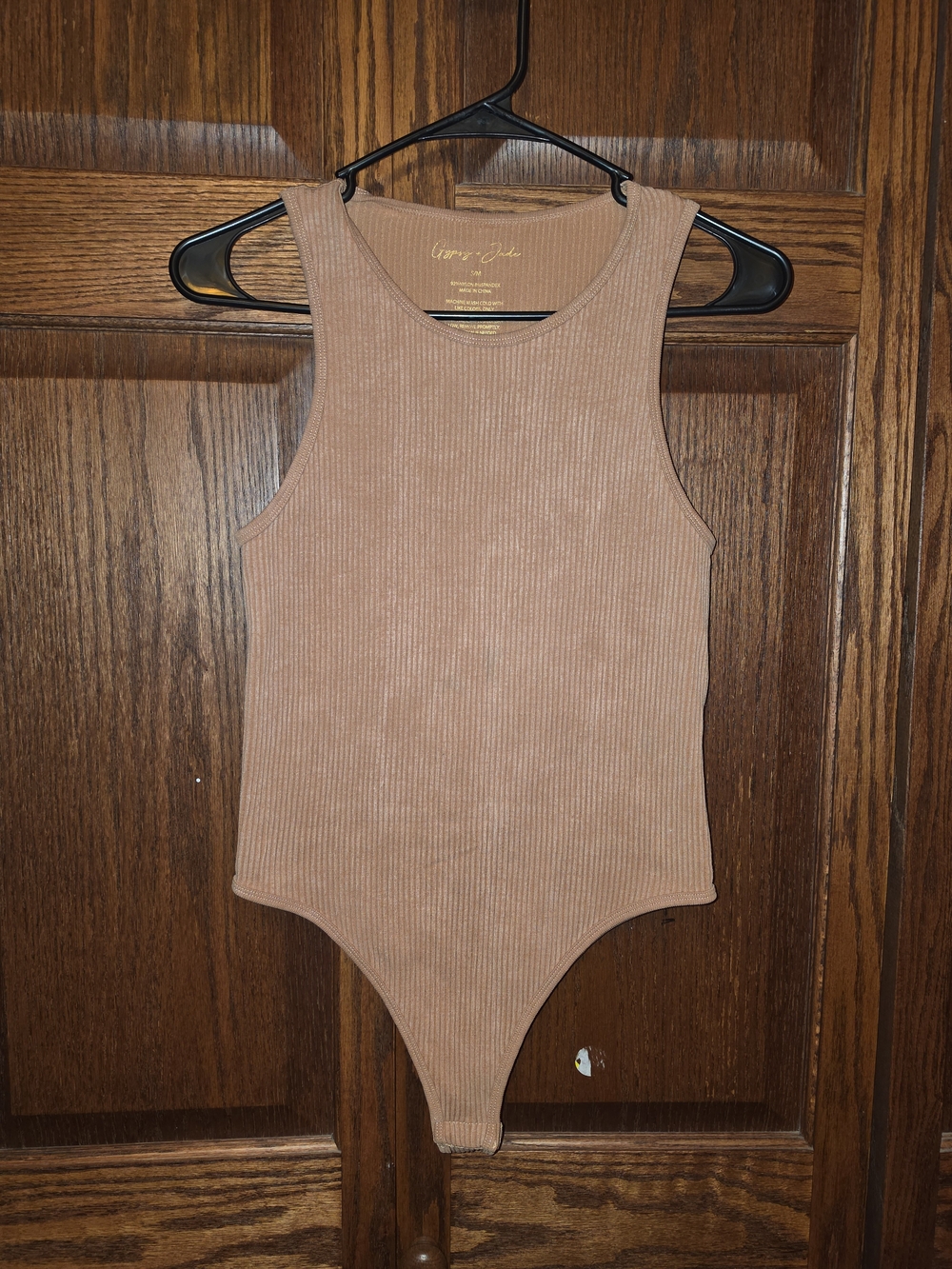 Ribbed Tank Bodysuit in Dusty Rose by Gypsy + Jade